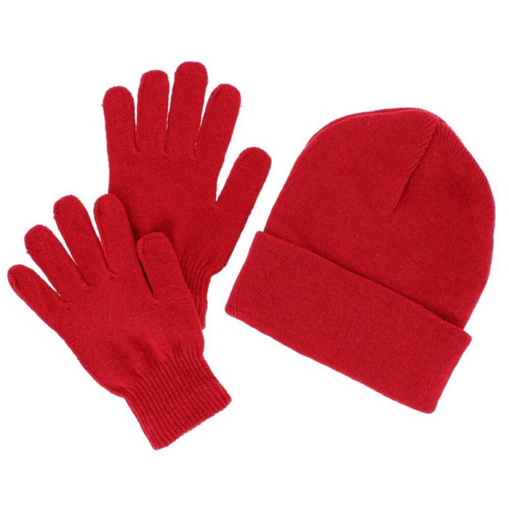 CTM Adult One Size Winter Beanie Hat and Gloves Set by Wootie